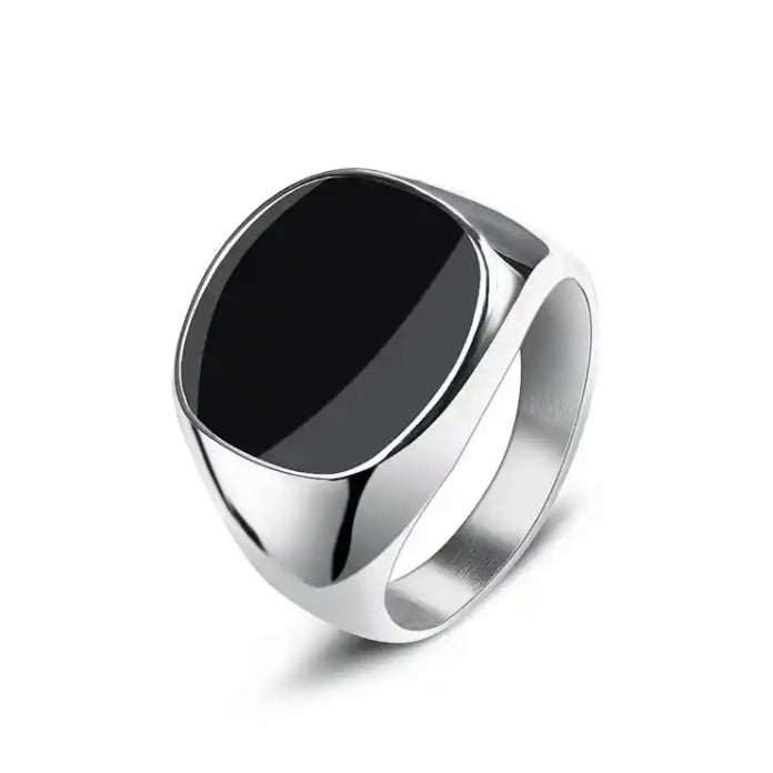 Black Stainless Signet Ring