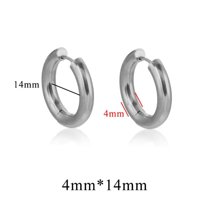 Stainless Steel 4mm Thick Hoops Sleepers