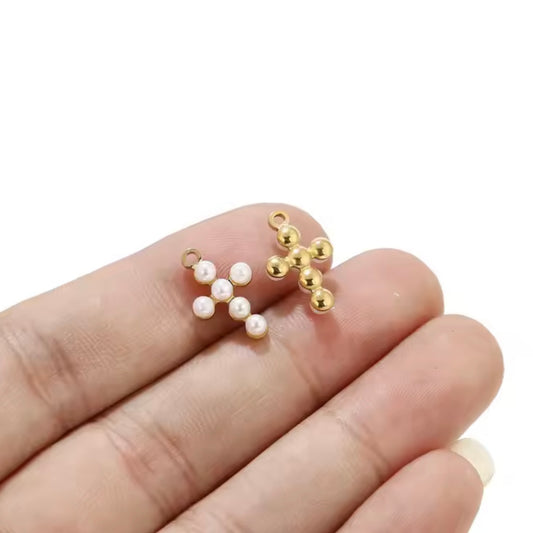 Emily Pearl Cross Charm