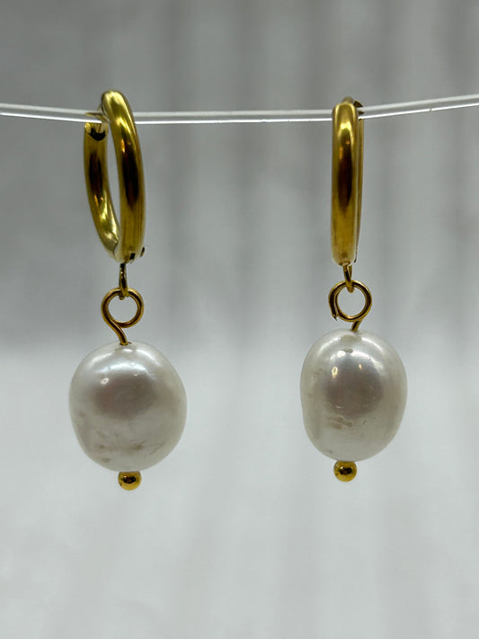 Pearl Hoop Earrings