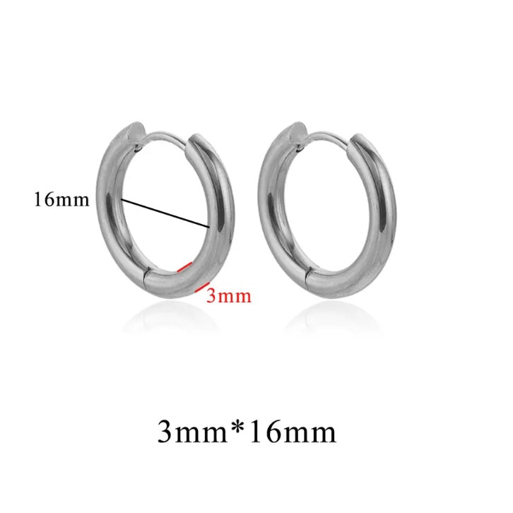Stainless Steel 3mm Thick Hoops Sleepers