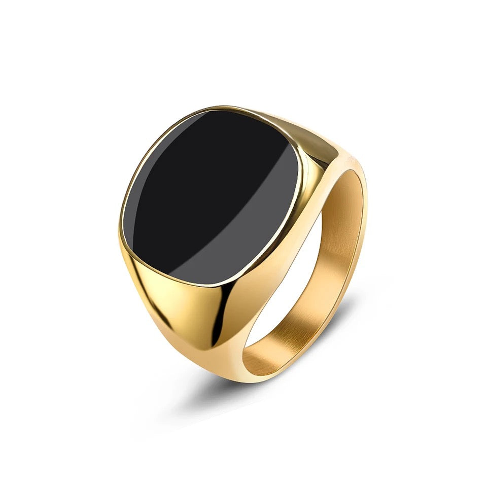 Black Stainless Signet Ring