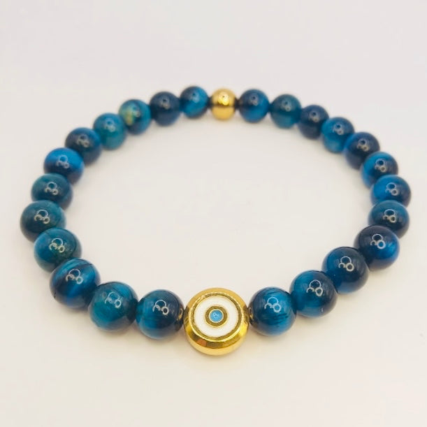Stainless Steel Eye and Blue Tigers Eye