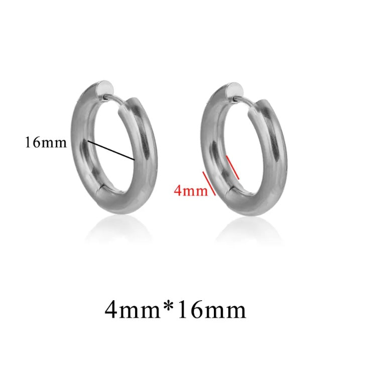 Stainless Steel 4mm Thick Hoops Sleepers