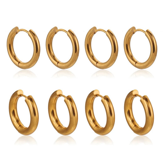 Stainless Steel 4mm Thick Hoops Sleepers