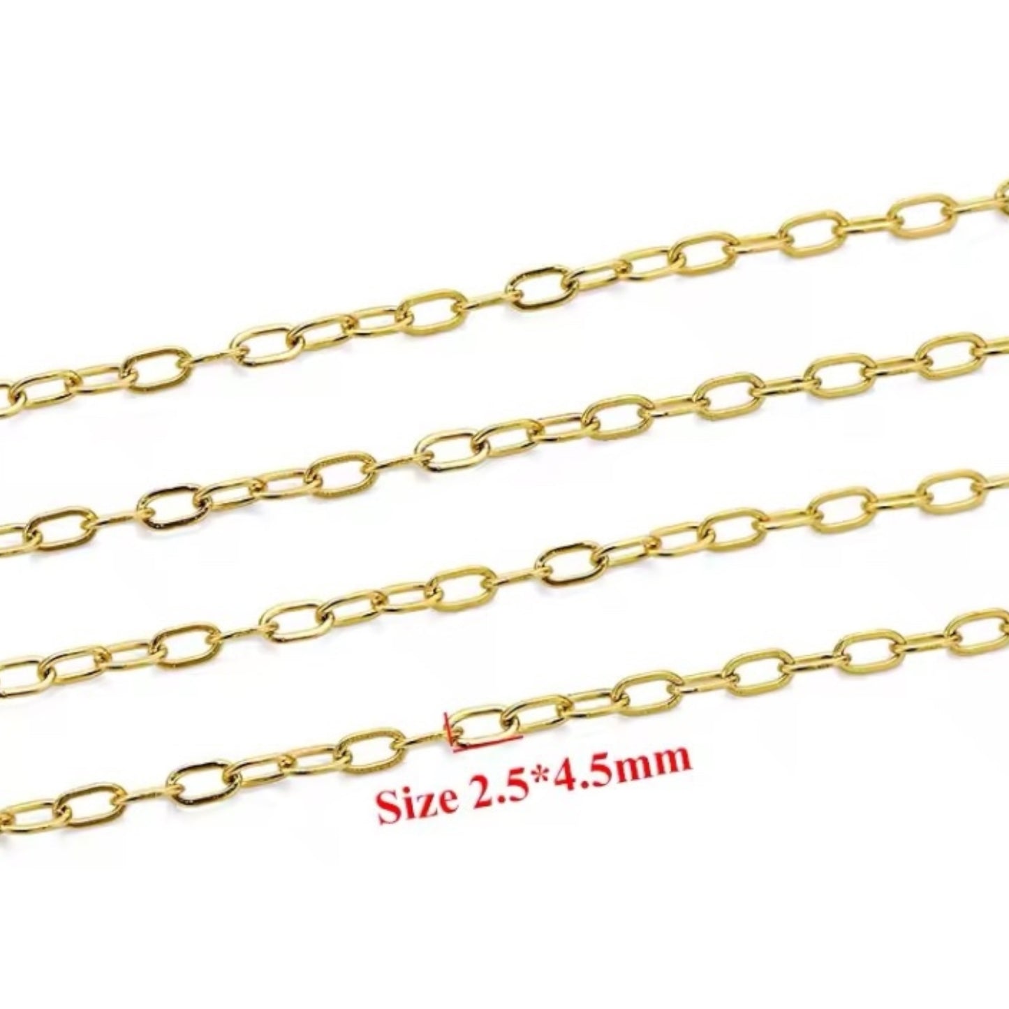 2.5 x 4.5mm Paperclip Chain