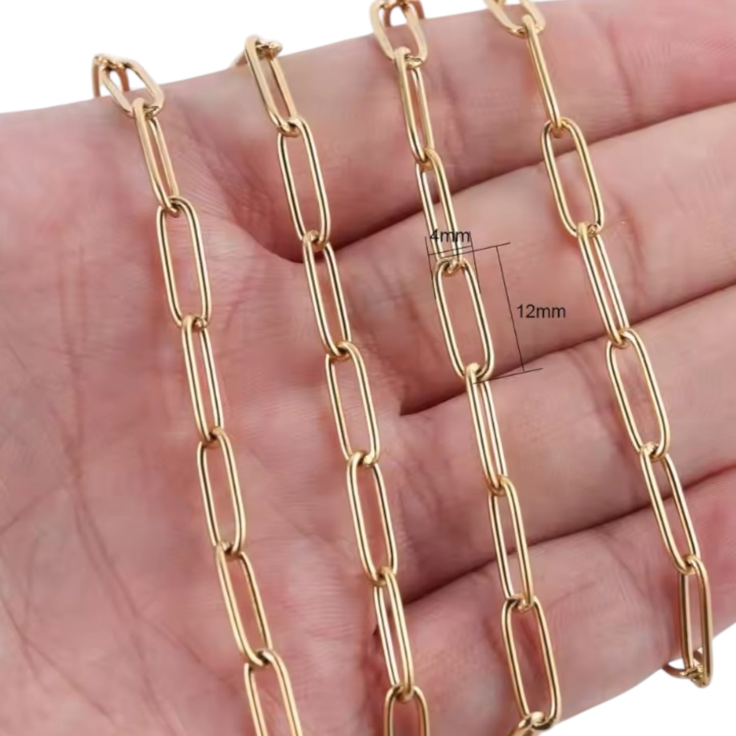 4mm x 12mm Paperclip Chain
