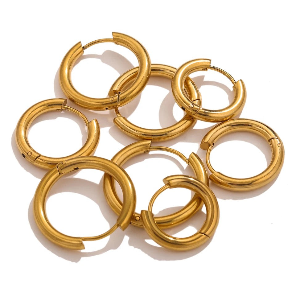 Stainless Steel 4mm Thick Hoops Sleepers