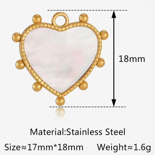 Vintage Mother of Pearl Heart Charm