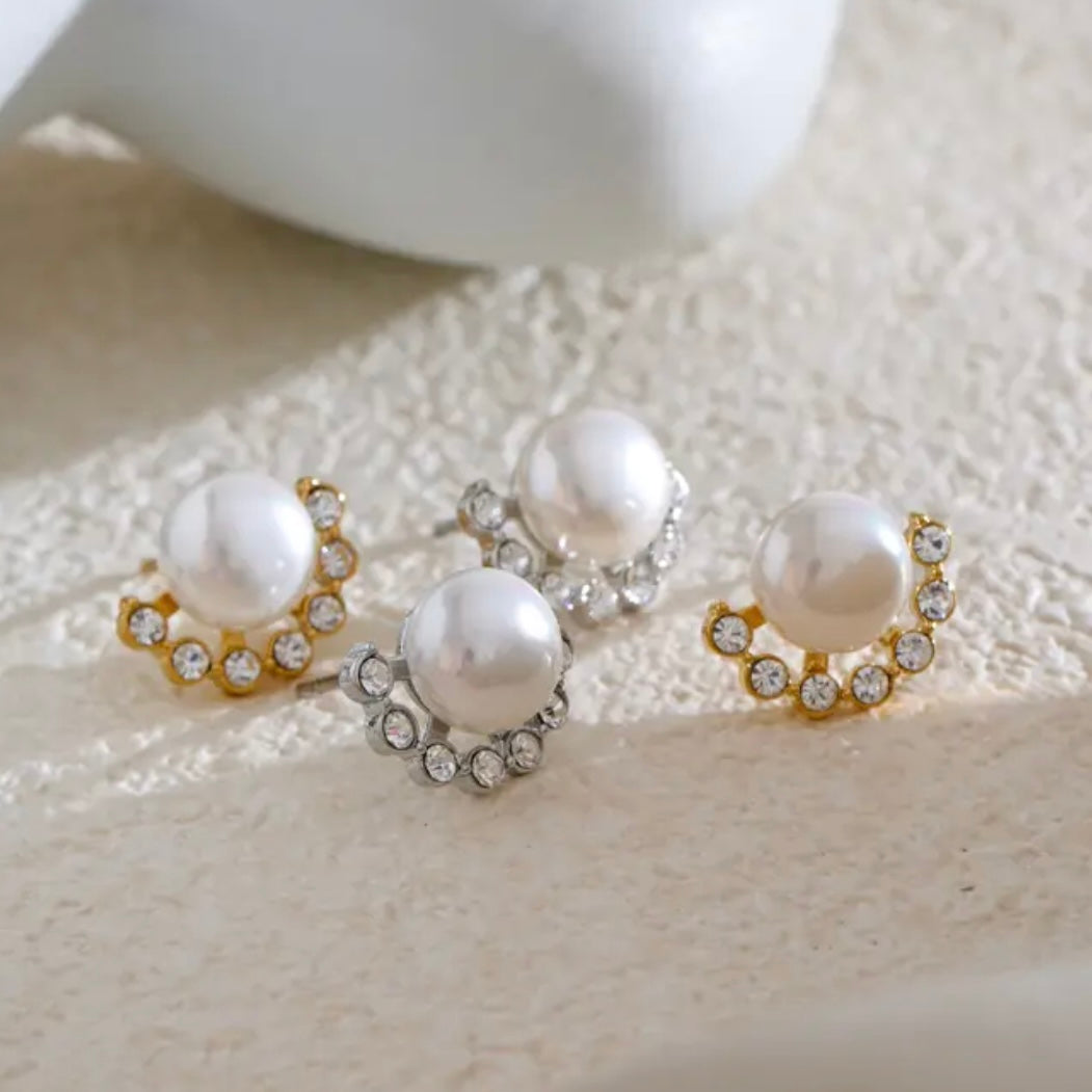 Pearl Crystal Studs