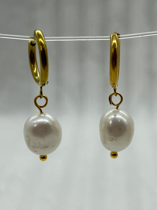Pearl Hoop Earrings