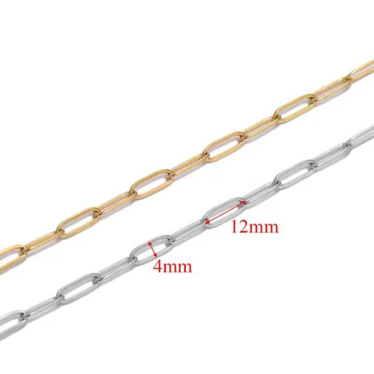 4mm x 12mm Paperclip Chain