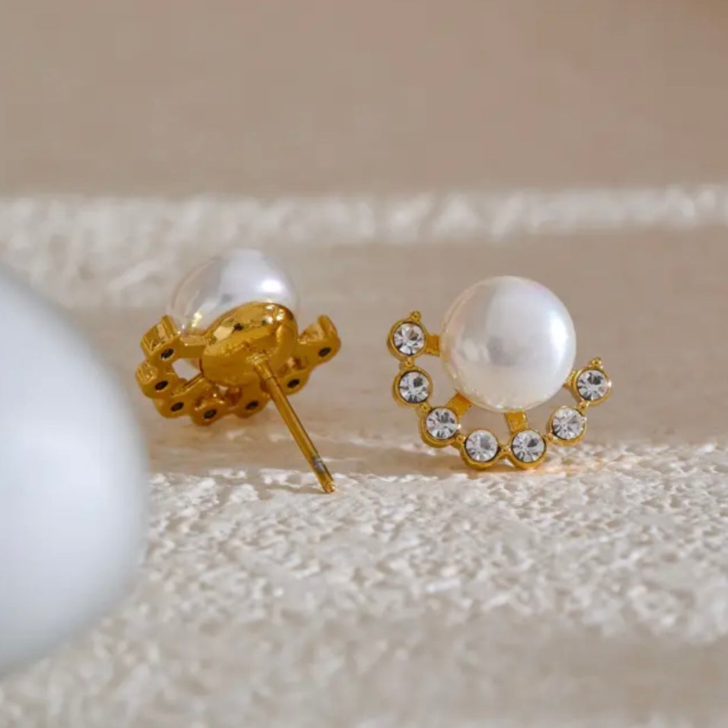 Pearl Crystal Studs