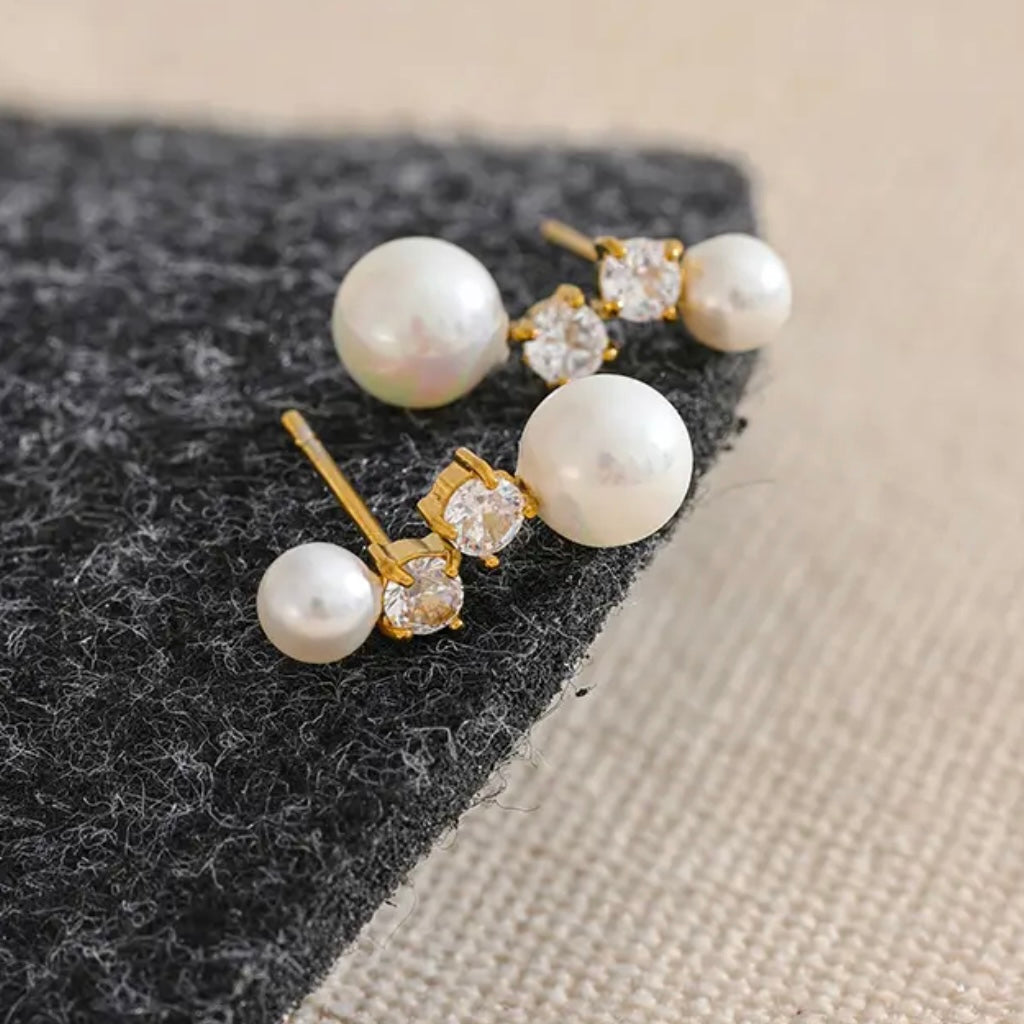 Pearl Cz Earrings