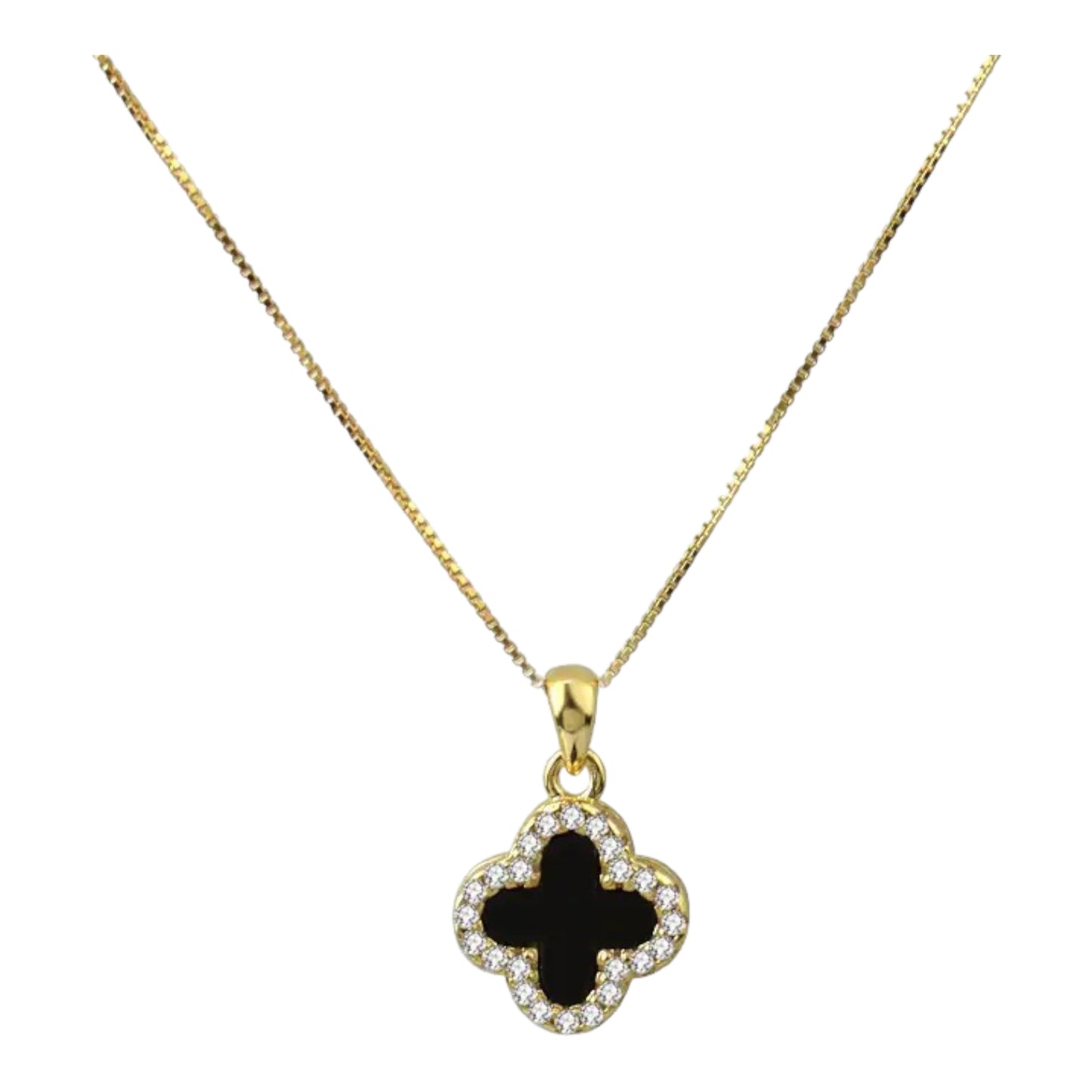 Four Leaf Clover Double Sided Necklace