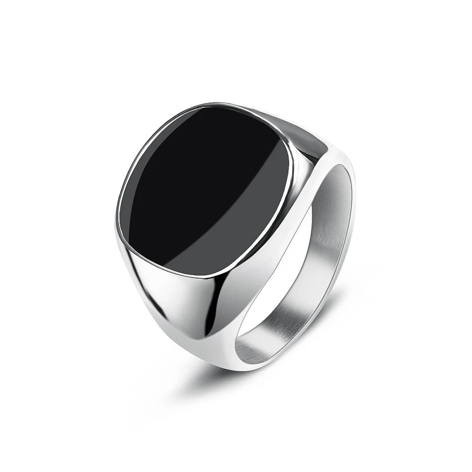 Black Stainless Signet Ring