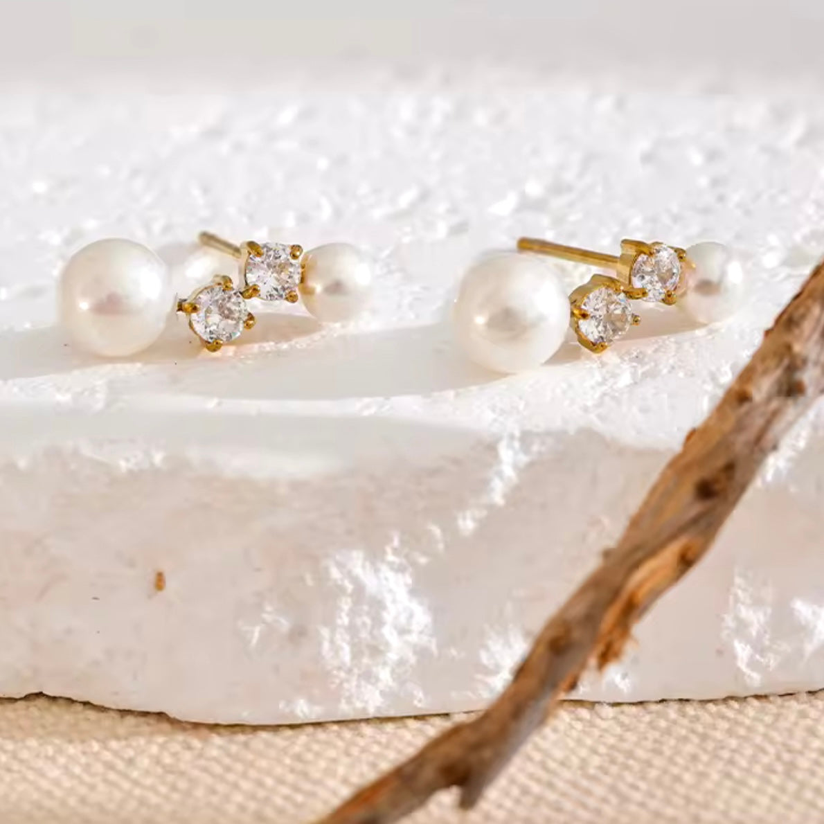 Pearl Cz Earrings