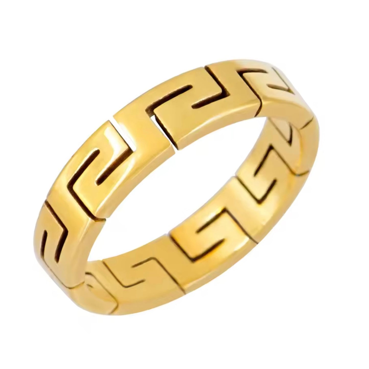 Greek Key Stainless Steel Ring