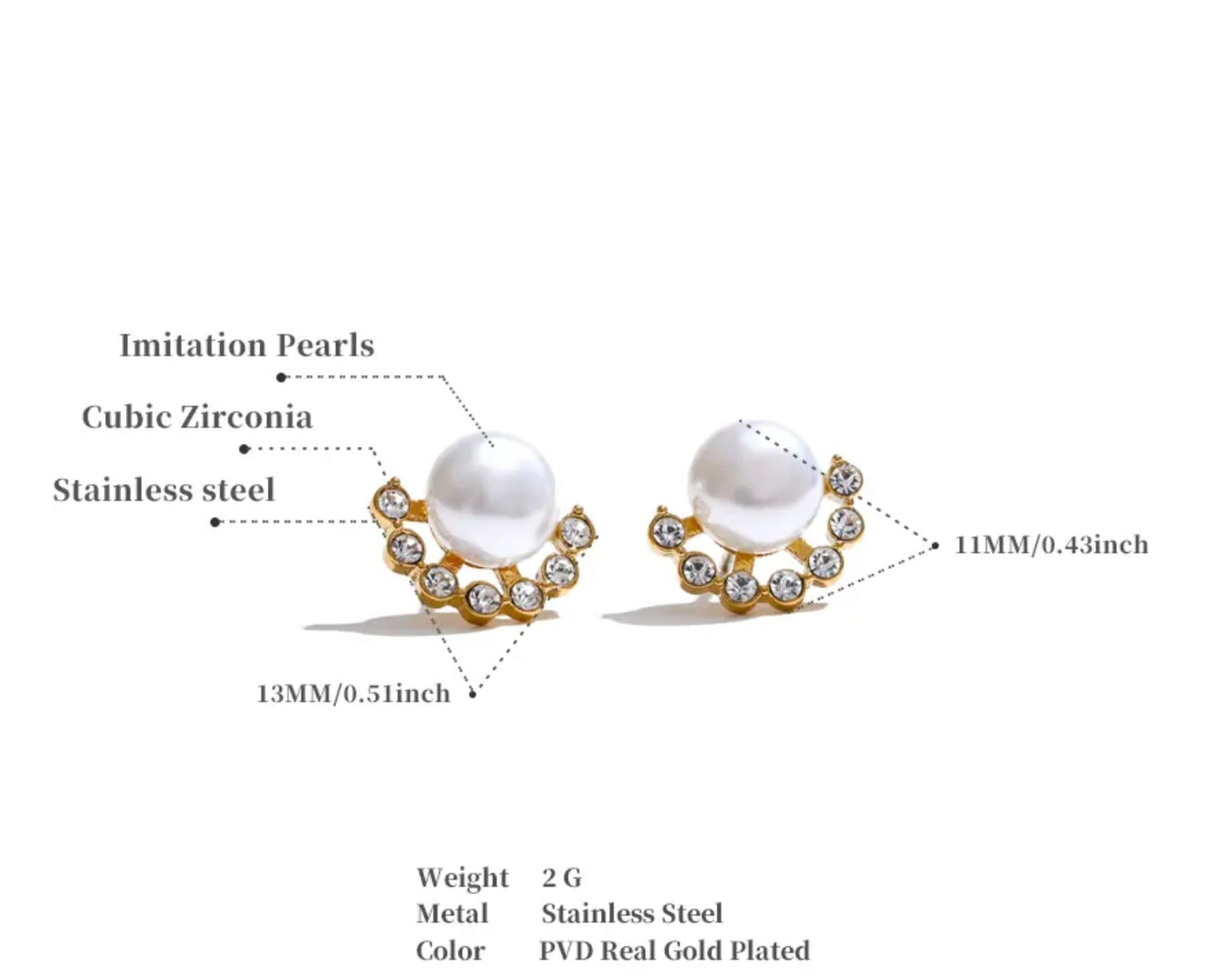 Pearl Crystal Studs
