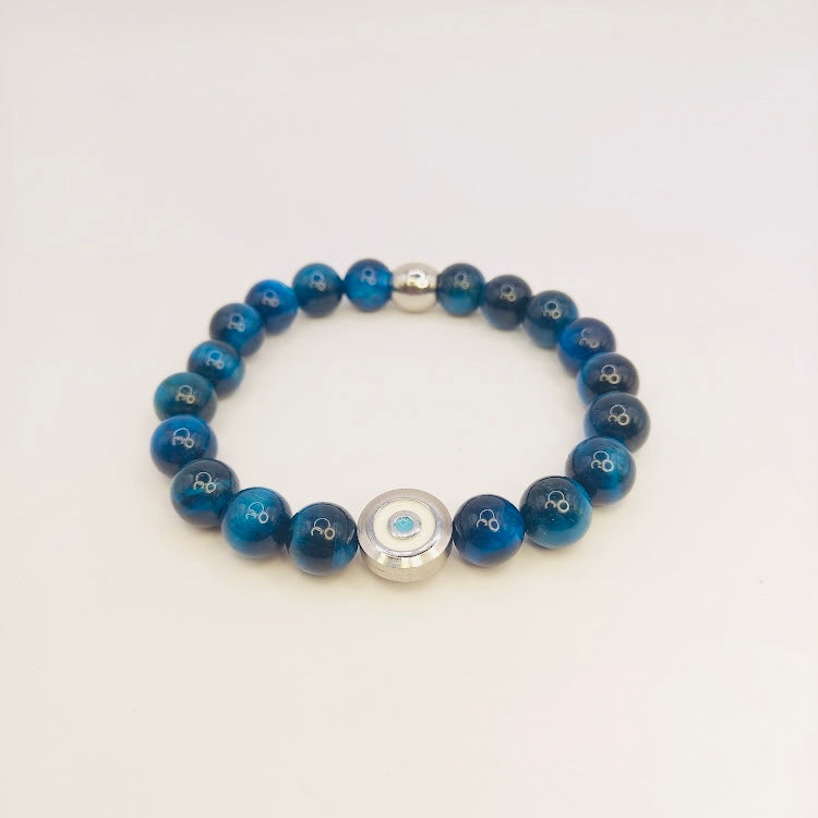 Stainless Steel Eye and Blue Tigers Eye