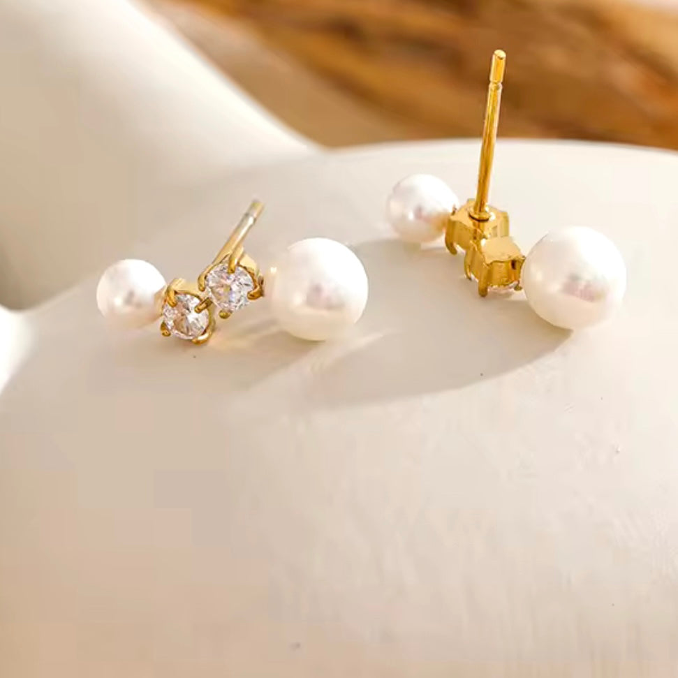Pearl Cz Earrings
