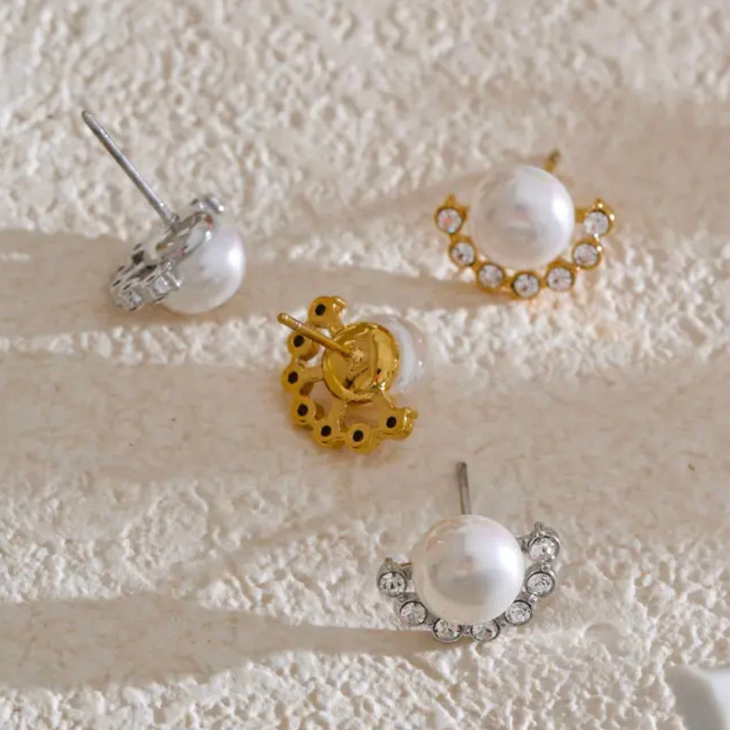 Pearl Crystal Studs