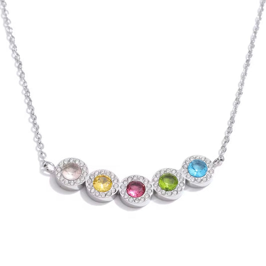 Multi Coloured Crystal Bead Necklace