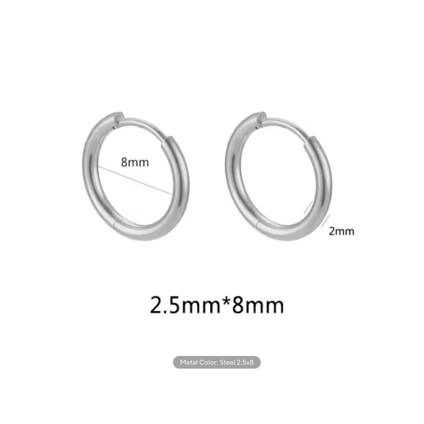 2.5mm Thick Stainless Steel Hoops