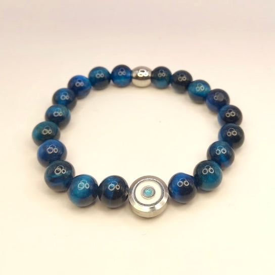 Stainless Steel Eye and Blue Tigers Eye