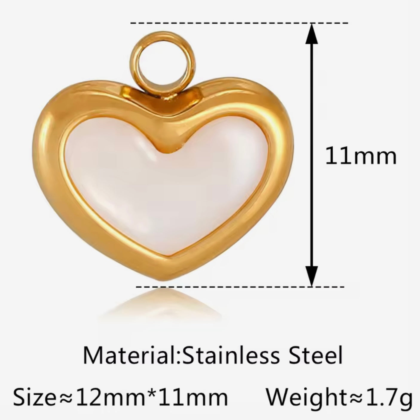 Mother of Pearl Heart Charm