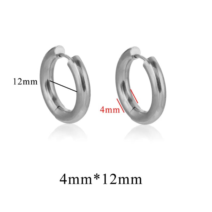 Stainless Steel 4mm Thick Hoops Sleepers