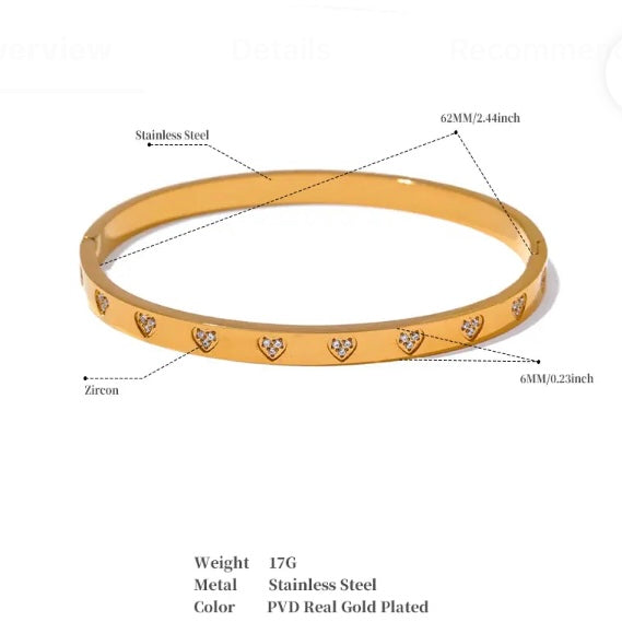 Love Story Cz Crystal Bangle
