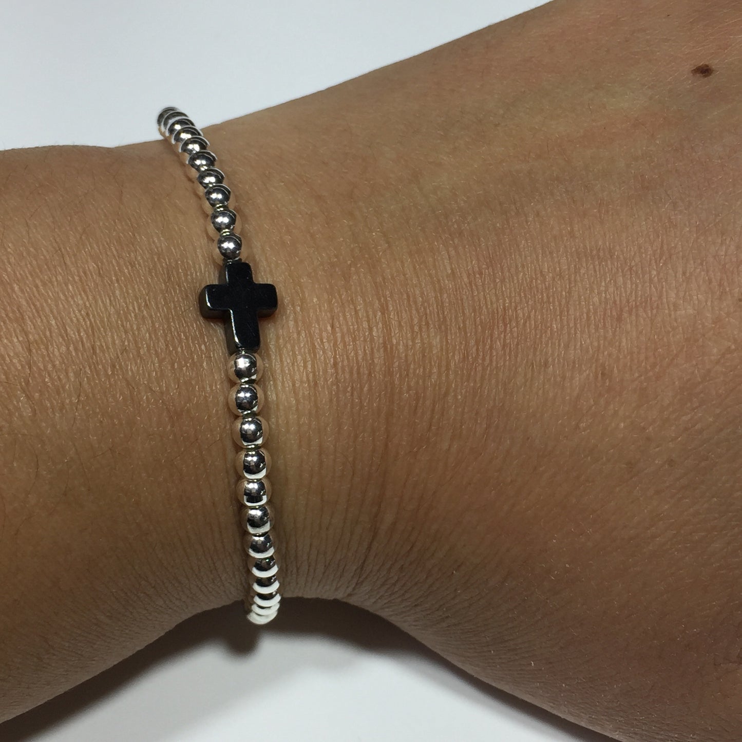 Hematite Mini Cross Bracelet #GB002