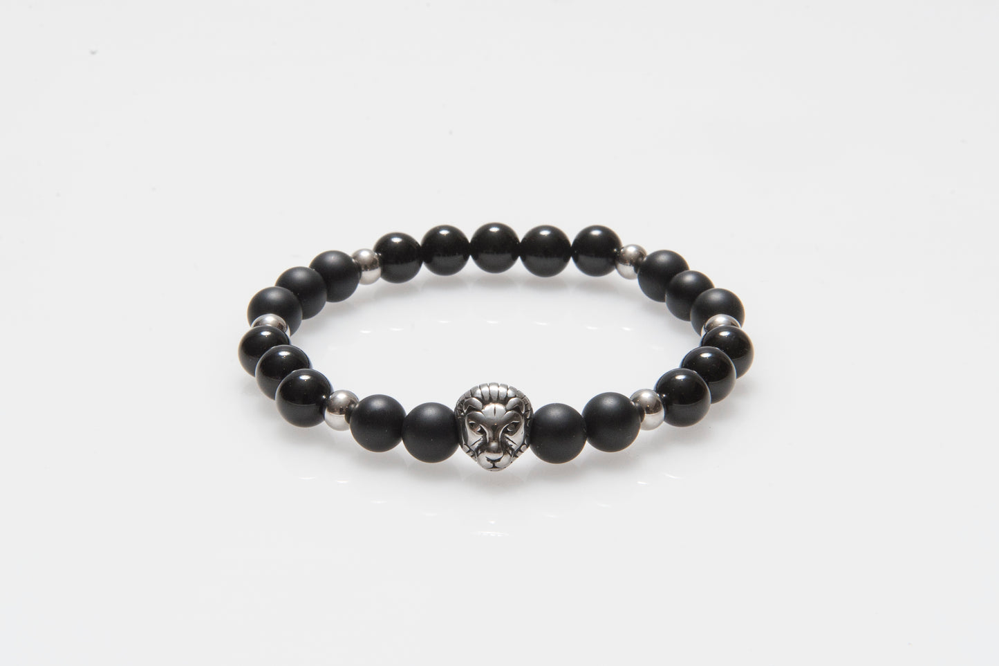 Stainless Steel Lion Matte Agate