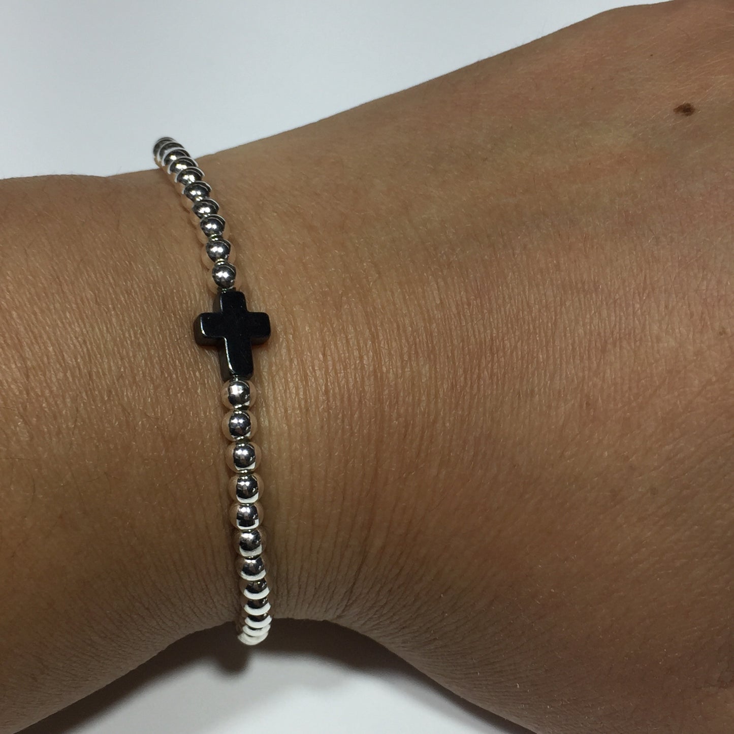 Hematite Mini Cross Bracelet #GB002
