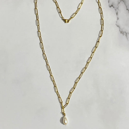 “Elektra” Pearl Drop Necklace #N401