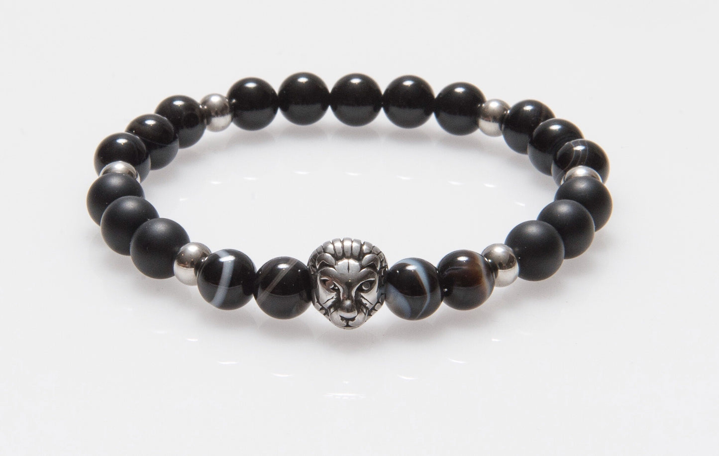 Stainless Steel Lion Agate