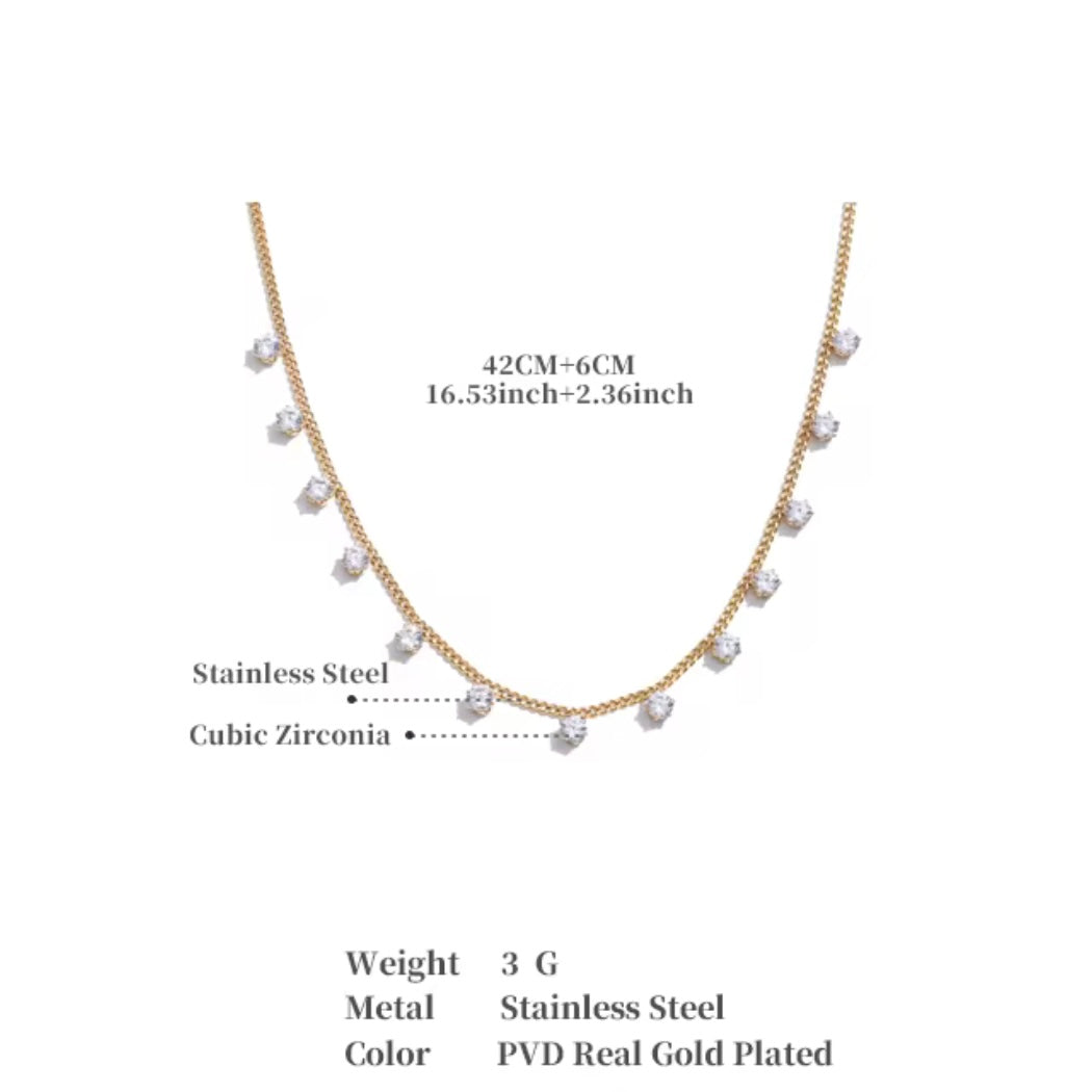 Elyssa Crystal Charm Necklace