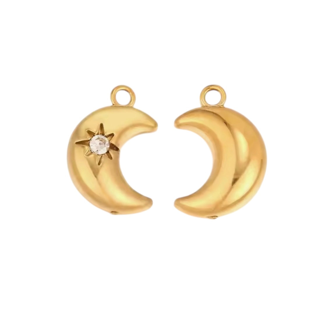 Crystal Puff Moon Charm