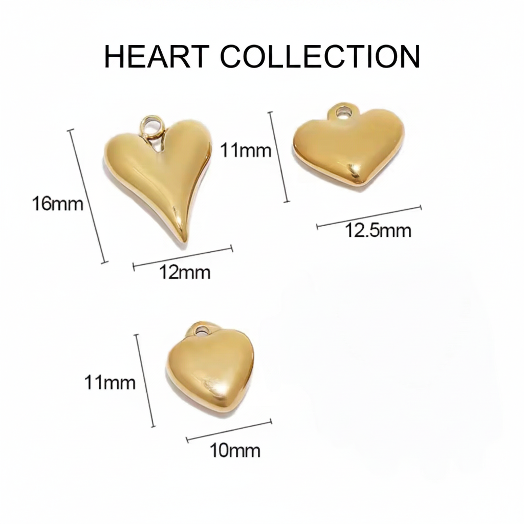 Mini Heart Puff Charm