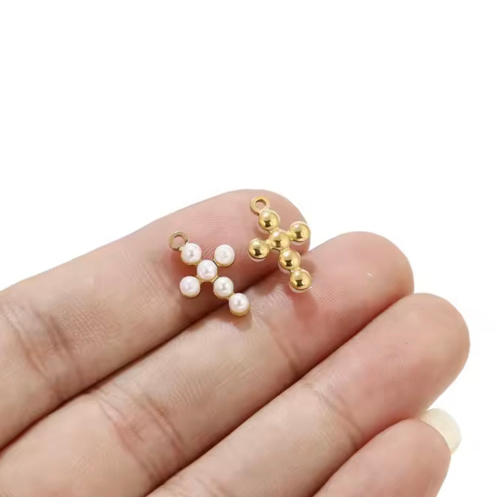 Emily Pearl Cross Charm