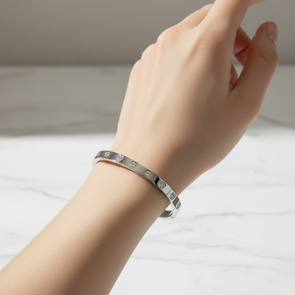 Love Story Cz Crystal Bangle