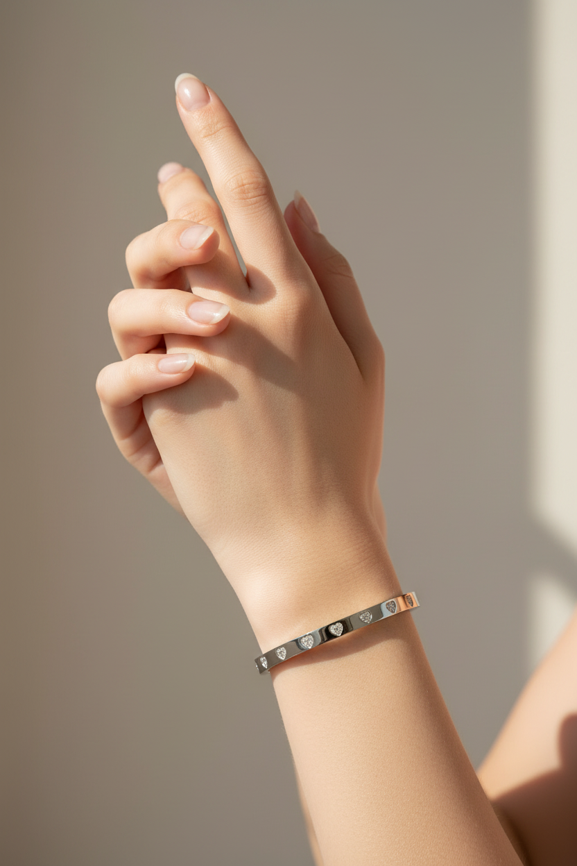 Love Story Cz Crystal Bangle