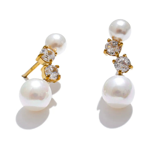 Pearl Cz Earrings