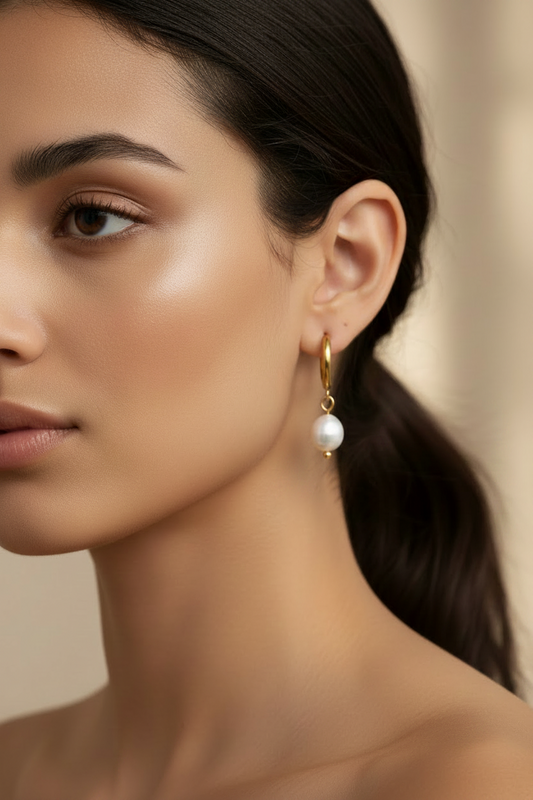Pearl Hoop Earrings