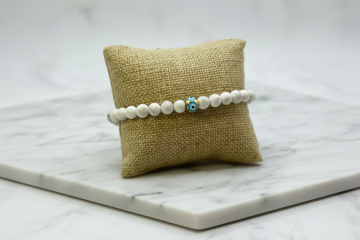 Protection Marble Howlite Beaded Bracelet