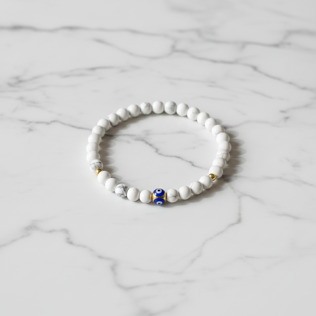 Protection Marble Howlite Beaded Bracelet
