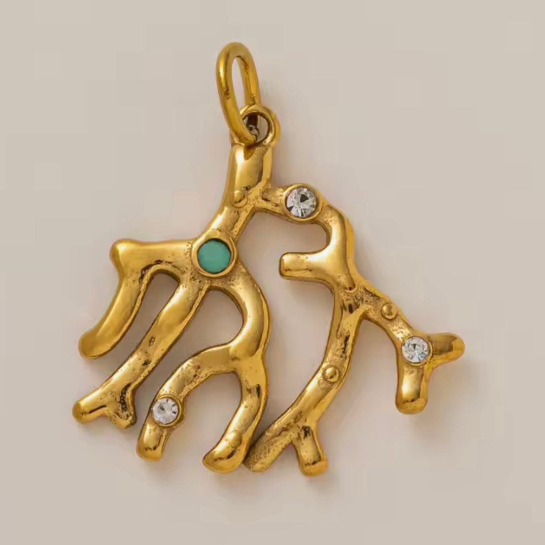 Gold Coral Charm