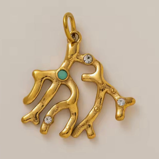 Gold Coral Charm