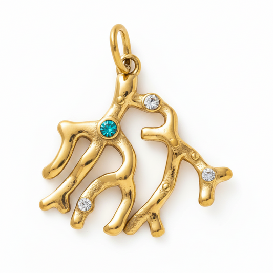 Gold Coral Charm
